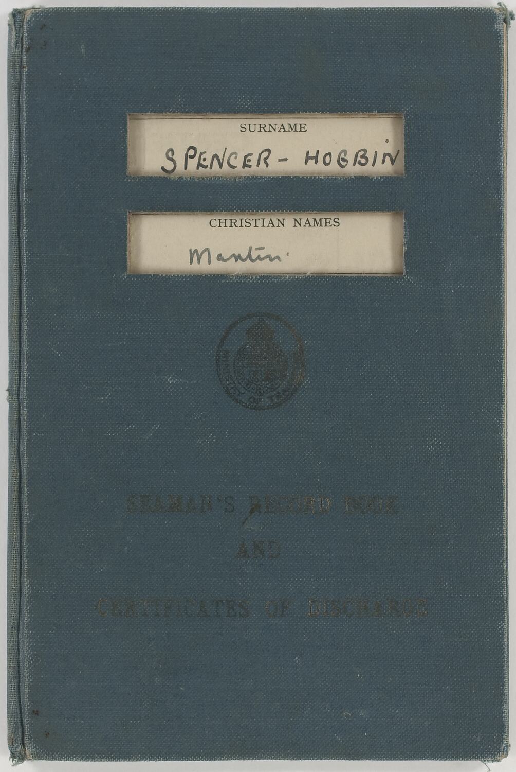 Booklet Seaman's Record Book & Certificate of Discharge, Issued to