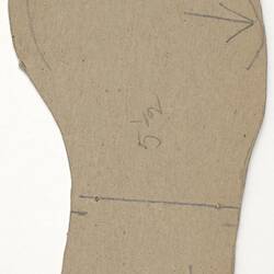 Shoe Pattern Piece, Sole, 1930s-1970s