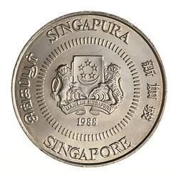 Coin - 50 Cents, Singapore, 1988
