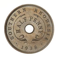 Proof Coin - 1/2 Penny, Southern Rhodesia, 1938