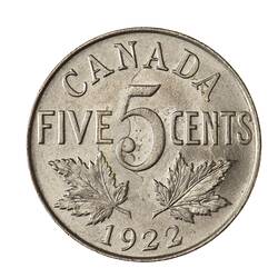 Coin - 5 Cents, Canada, 1922