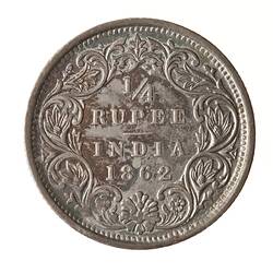 Coin - 1/4 Rupee, India, 1862