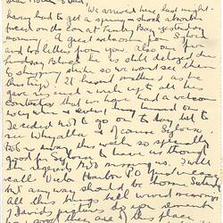 Letter - From Hope Macpherson to Parents During Expedition to South Australia, 22 Feb 1956