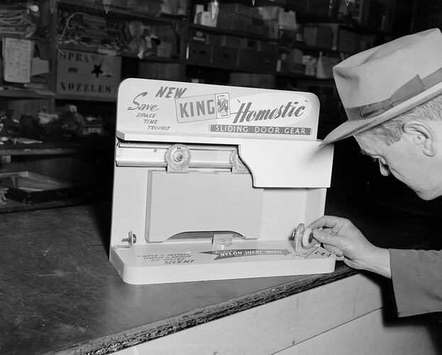 King Homestic Sliding Door Gear Display, Melbourne, Australia, 1956