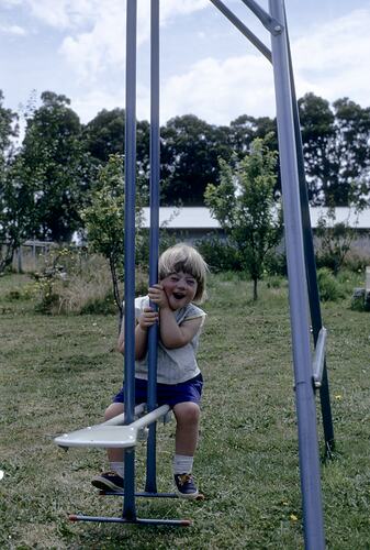 Catherine Black on Swing, Young, New South Wales, Feb 1970
