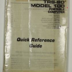 Booklet - Quick Reference Guide, TRS-80 Portable Computer
