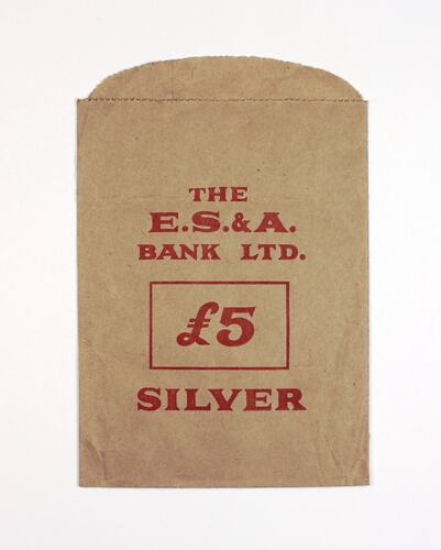 Packet - English, Scottish & Australian Bank Ltd, Five Pounds Silver, pre 1966