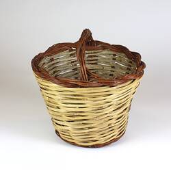 Basket -  Mazzarino, Vegetable Harvest, Woven Cane, St Albans, Melbourne, circa 1990s