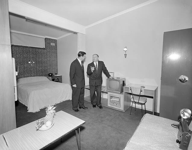Two Men in a Motel Suite, Parkville, Victoria, Oct 1958