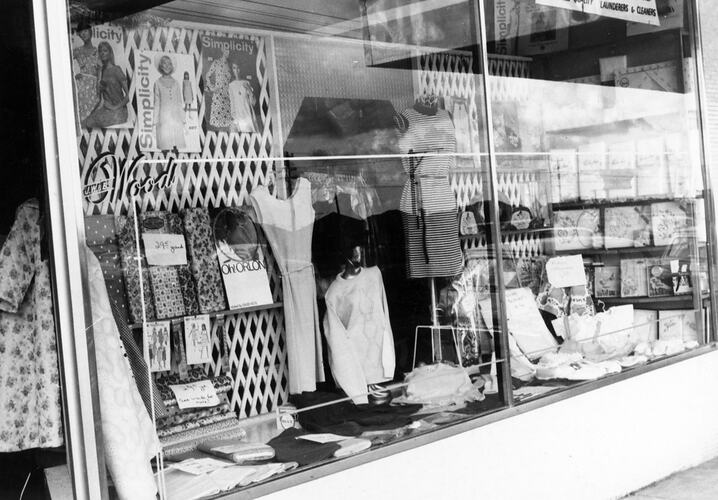 Digital Photograph - Special 'O' Drapery Store Window, Lalor, circa 1967