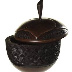 Pot with Lid - Carved Wood