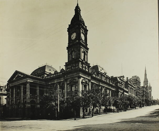 Photograph - Federation Celebrations, 'The Town Hall, Corner of Collins and Swanston Streets', Melbourne, May1901