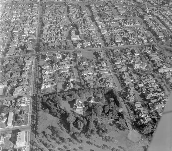 Negative - Aerial View of Como House & Garden, South Yarra, Victoria, 02 Jun 1958