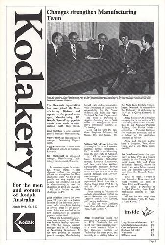 Newsletter - 'Australian Kodakery', No 123, March 1981