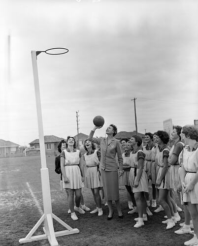 W.D. & H.O. Wills, Playing Netball, Chadstone, Victoria, 10 Mar 1959