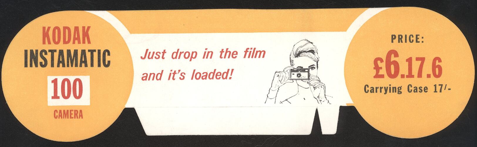Price Ticket - Kodak Australasia Pty Ltd, 'Kodak Instamatic 100 Camera', 1963 - 1966