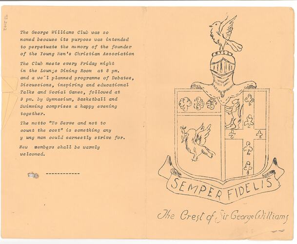 Leaflet - Sir George Williams Membership List,