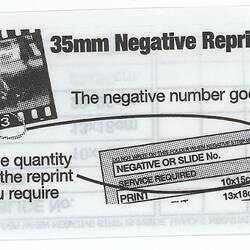 Envelope - Kodak Australasia Pty Ltd, '35mm Negative Reprint Ordering', circa 1985-1995