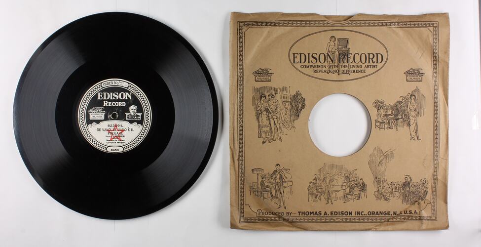 Disc Recording - Edison, Double-Sided, 'Se Vano, Se Vano E Il Pregare' & 'Egli E Bel Come Il Ciel', 1922-1929