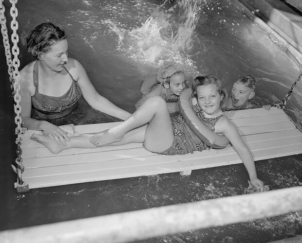 Children's Hospital, Group in a Swimming Pool, Frankston, Victoria, 19 Jun 1959