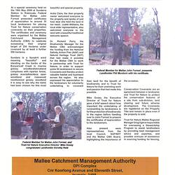 Newsletter - Mallee Catchment Management Authority, 'Catchment News', Vol. 1, Issue 8, Jul-Sep 2006