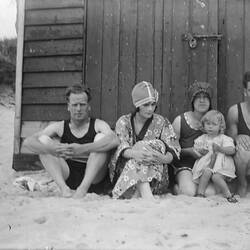 Group Outside Beach Hut, circa 1920-1930