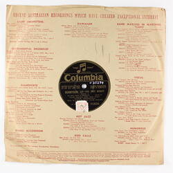 Disc Recording - Columbia, Double-Sided, 'Sunnyside Up - Fox Trot Medley' Part 1 and Part 2, Date Unknown