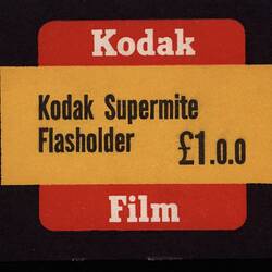 Price Ticket - Kodak Australasia Pty Ltd, 'Kodak Supermite Flasholder', circa 1960s