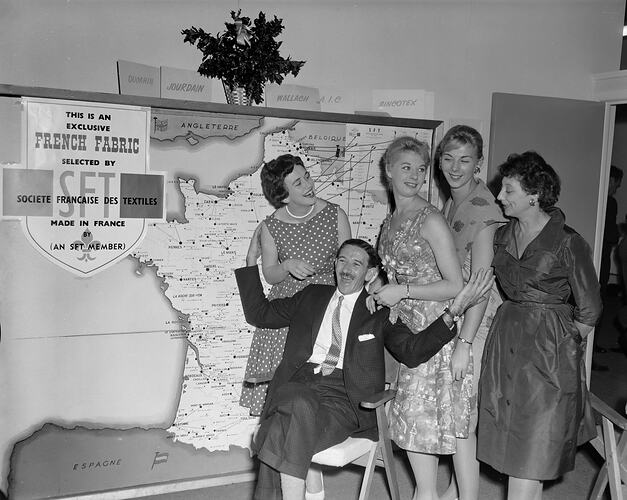 Societe Francaise Des Textiles, Man & Four Women, Melbourne, 15 Dec 1959
