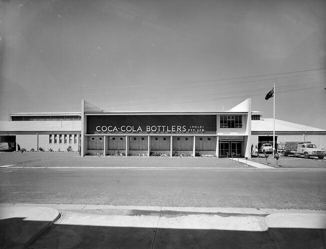 Coca Cola, Bottling Factory Exterior, Moorabbin, Victoria, 16 Jan 1960
