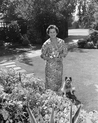 Woman in a Garden, East Malvern,  Victoria, 29 Jan 1960