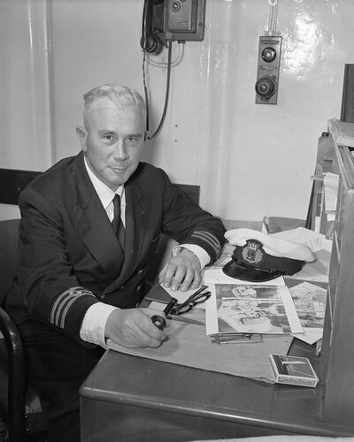 Australian National Line, Officer of Bilkurra Cargo Ship, Victoria, 12 May 1958