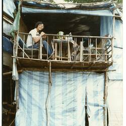 Digital Photograph - Mr Long On His Balcony, Refugee Camp, Pulau Bidong, Malaysia, Apr 1981