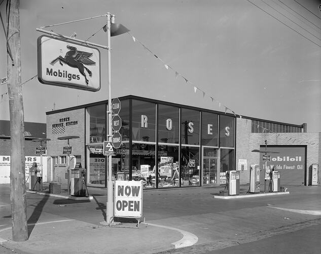 Mobil Corporation, Service Station Exterior, Richmond, Victoria, 06 Apr 1963