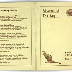 Booklet - Shipboard Log, New Australia, Shaw Savill Line, Southampton, 17 Nov 1951