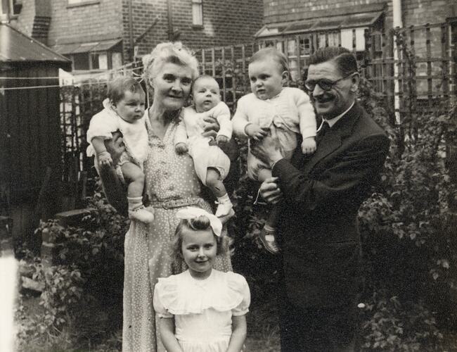 Eileen & Tom Nevin With their Grandchildren, Middlesex, England, circa 1956