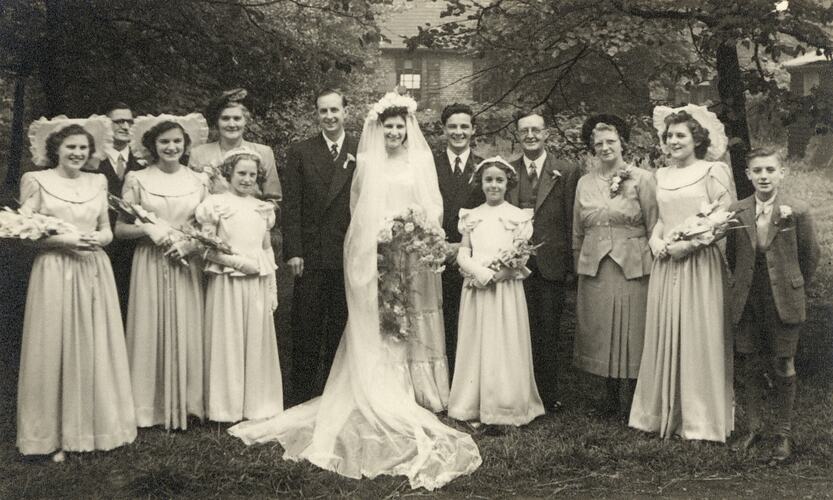 James & Eileen Leech With Bridal Party, Manchester, England, 1949