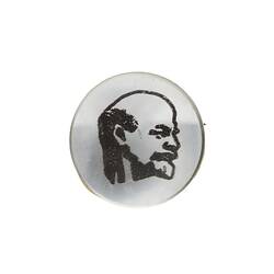 Badge - Vladimir Lenin [black on silver]