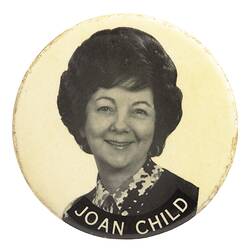 Badge-Joan Child, Australia, 1974-1980