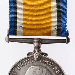 Medal - British War Medal, Great Britain, Lieutenant E.A. Nicholas, 1914-1920 - Obverse