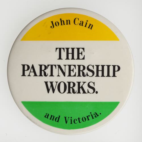 Badge - John Cain, The Partnership Works