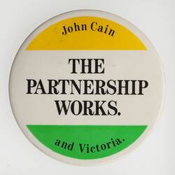 Badge - John Cain, The Partnership Works