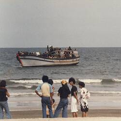 Photograph - Refugee Boat Near Beach, Kuantan, Malaysia, Dec 1978