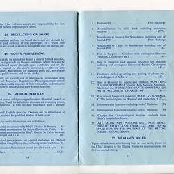 Booklet - Passenger Information, Sylvia Boyes & Lindsay Motherwell, Sitmar Line, 20 Apr 1970