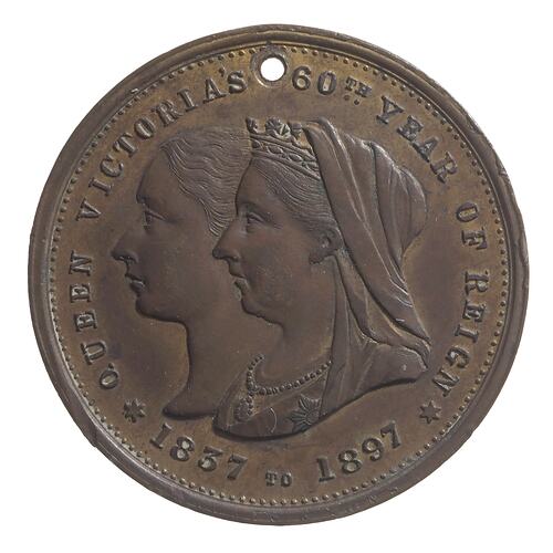 Medal - Diamond Jubilee of Queen Victoria, Shire of Gisborne, Victoria, Australia, 1897