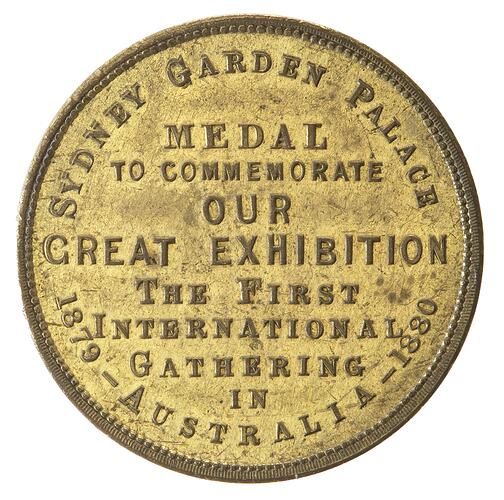 Medal - International Exhibition, Sydney, Commemorative, 1879-80 AD