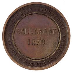 Medal - Australian Juvenile Industrial Exhibition, Ballarat, 1878 AD