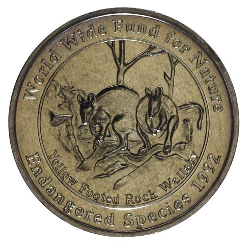 Medal - Endangered Species, Yellow Footed Rock Wallaby Westpac Bank 175th Anniversary, 1992 AD
