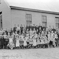 Negative - Students Outside Rocky Lead State School, Victoria, circa 1900