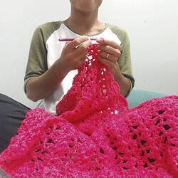 Digital Video - Aung Saw Lim (Man Man) Crocheting, Manus Island, circa 2017